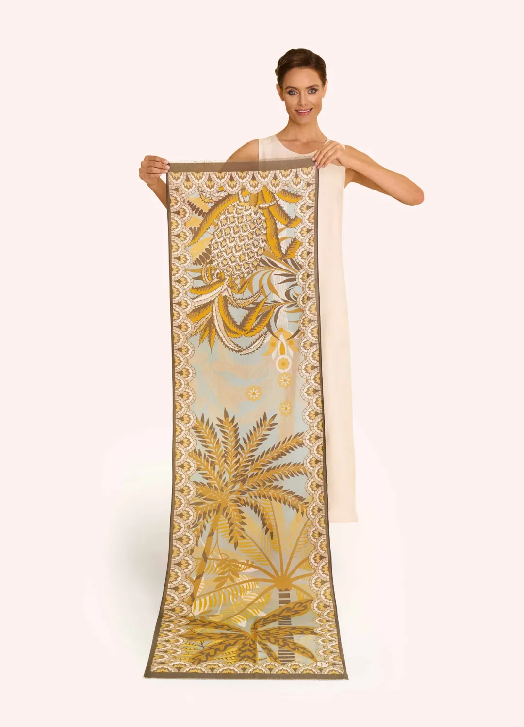 Patterned Palms Printed Scarf