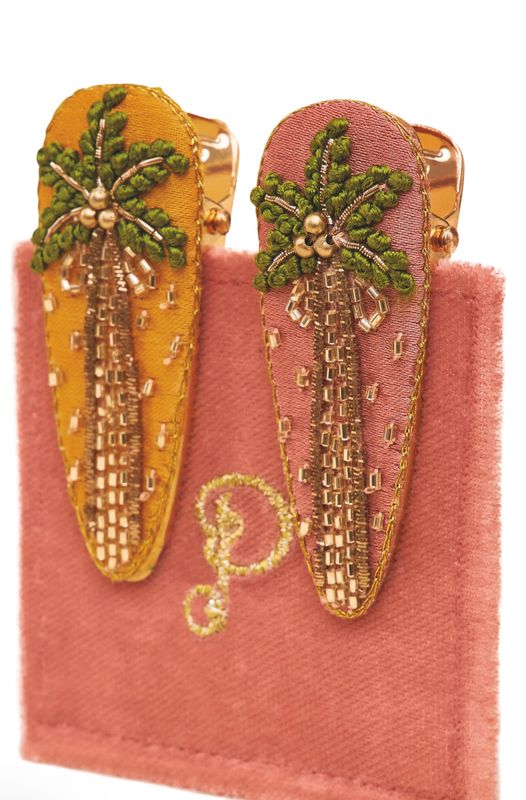 Palm Tree Hair Clips