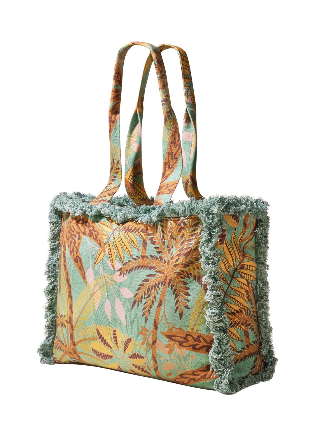 Patterned Palms Box Tote