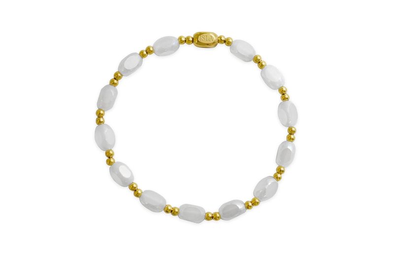 All In - White Cap Stretch Bracelet