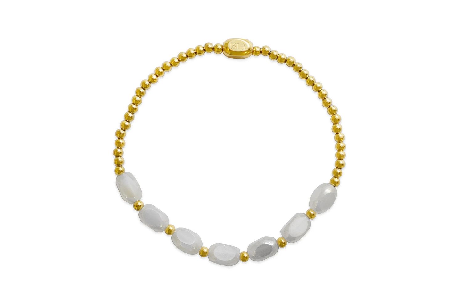Meet Me Halfway - White Cap Stretch Bracelet