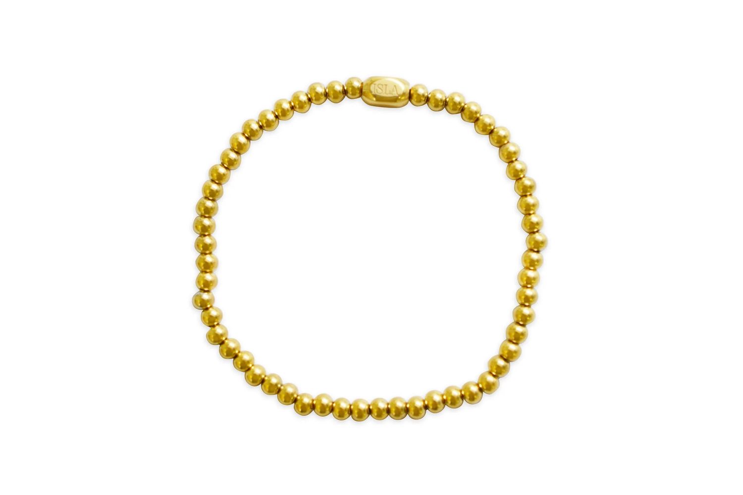 Plain Ball 4mm Stretch Bracelet, Color: PVD Gold