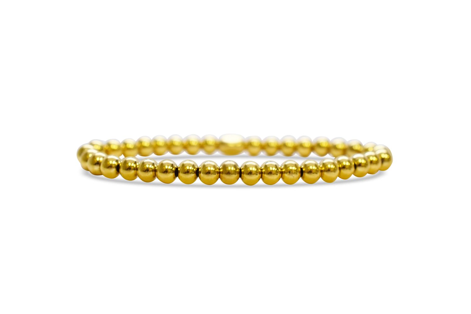 Plain Ball 6mm Stretch Bracelet, Color: PVD Gold
