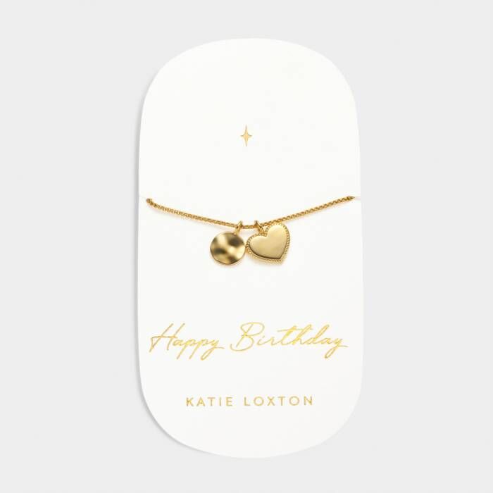 Happy Birthday Charm Bracelet Gold 7 1/16&quot;