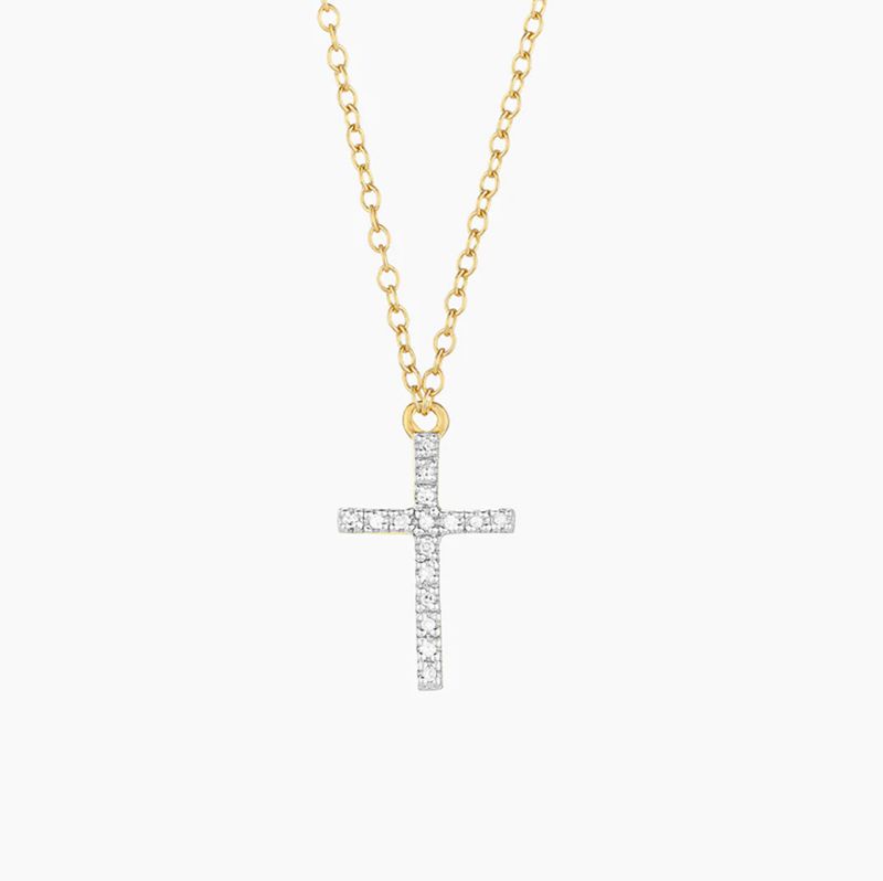 Believe Cross Necklace Gold