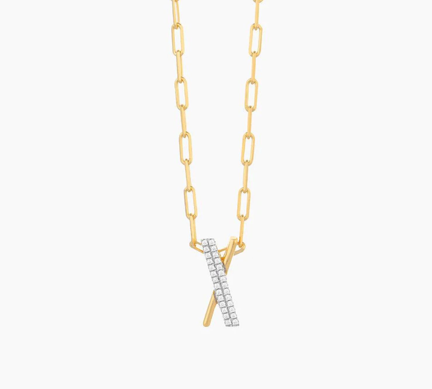 Cross My Heart Necklace Gold