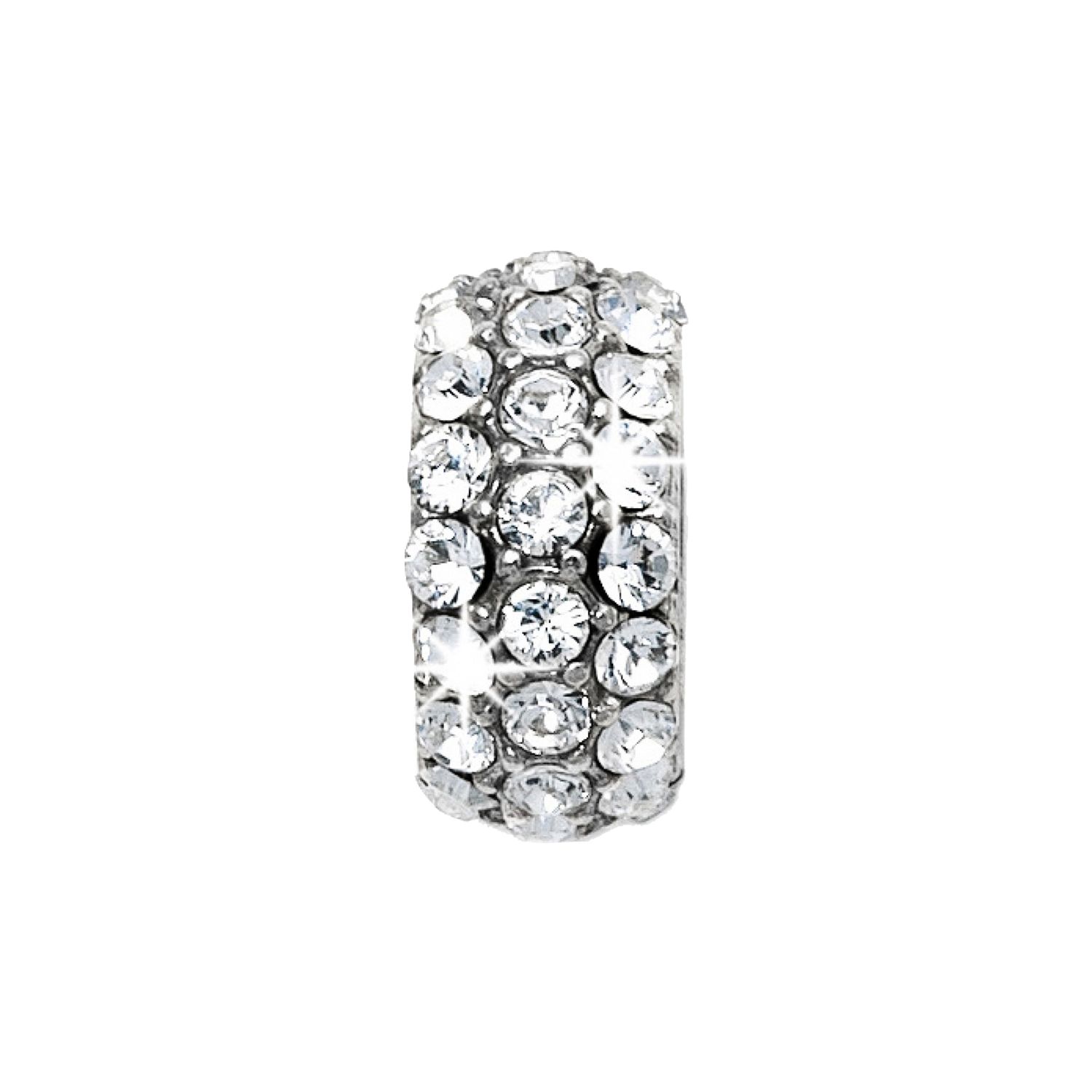 Stone/Silver Glitter Spacer Bead