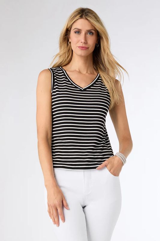 Amara Striped Tank Black &amp; White