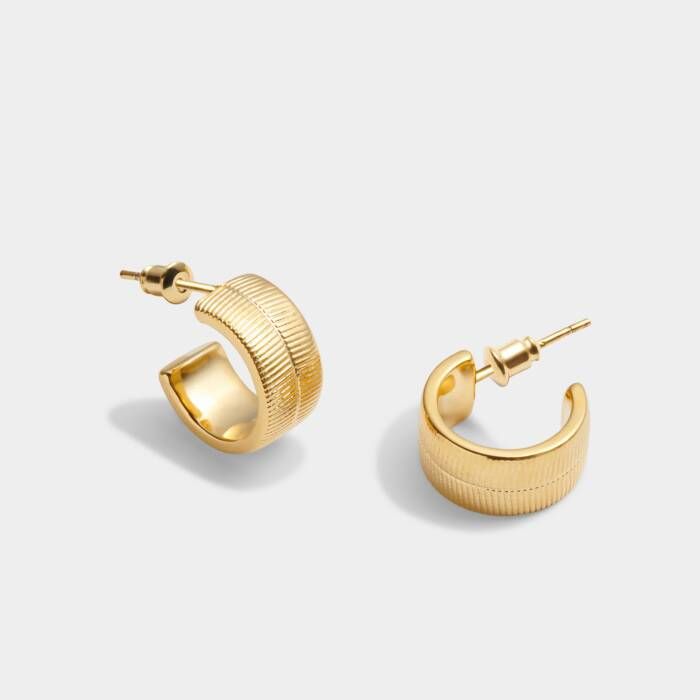 Ciana Snake Huggie Hoop Earrings Gold