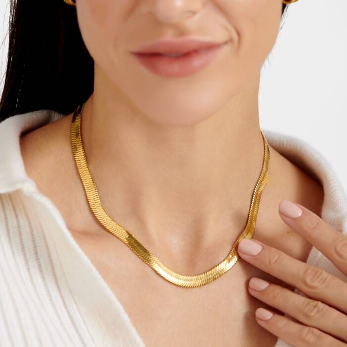Ciana Snake Chain Necklace Gold 16 1/2&quot;