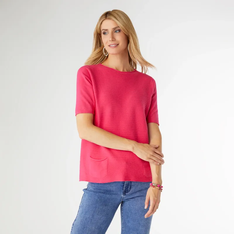 Heavenly-Luxe Short Sleeve Top Pink