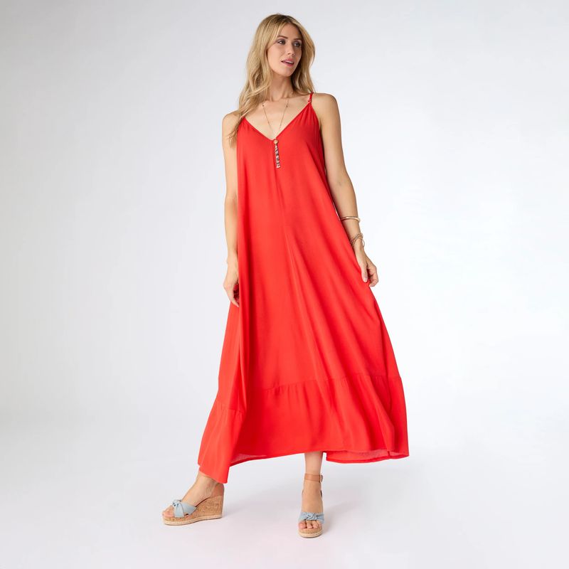 Zaria Dress With Pockets Red