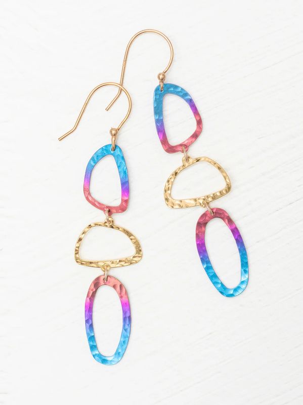 Mardi colorful Gold Earrings