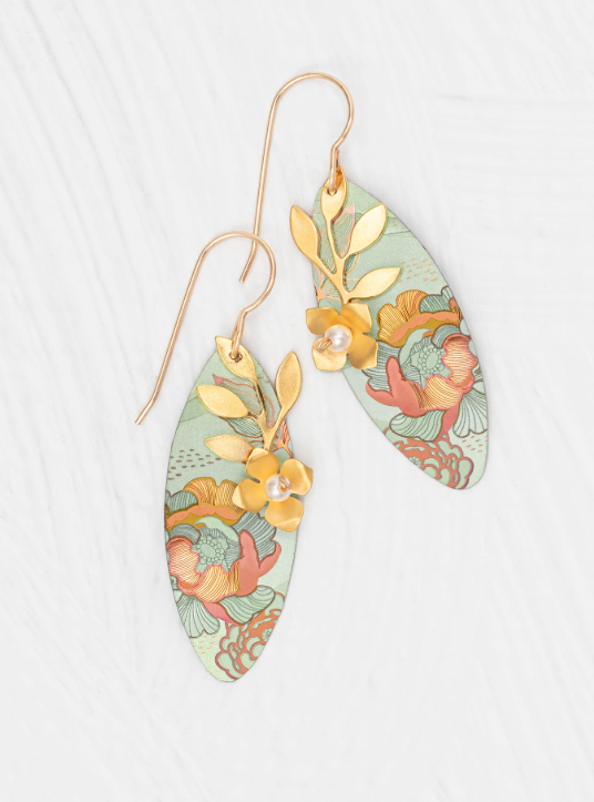 Alyssa Earrings Sky Sage Coral Earrings