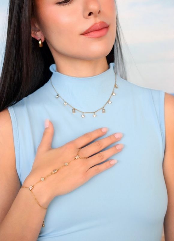 Hand Chain -  Hand Candy Anacapri Gold Clear