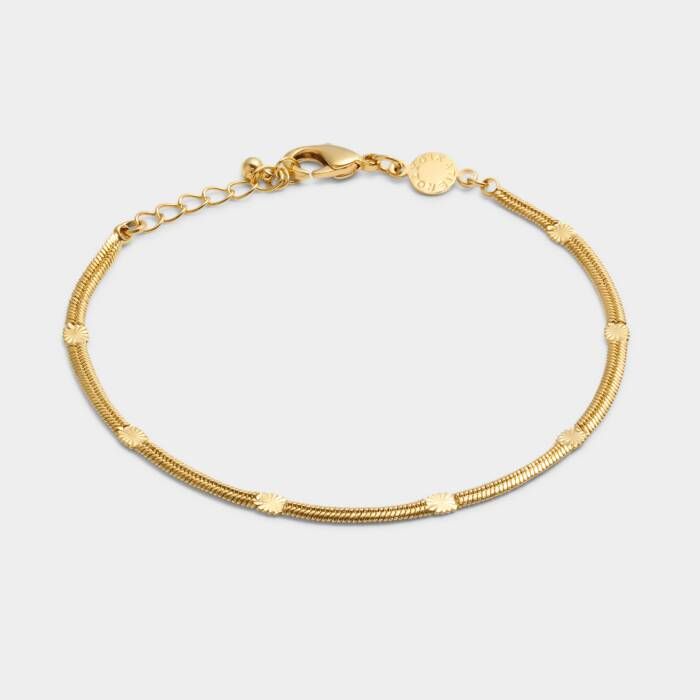 Celeste Snake Chain Bracelet Gold 7 1/16&quot;