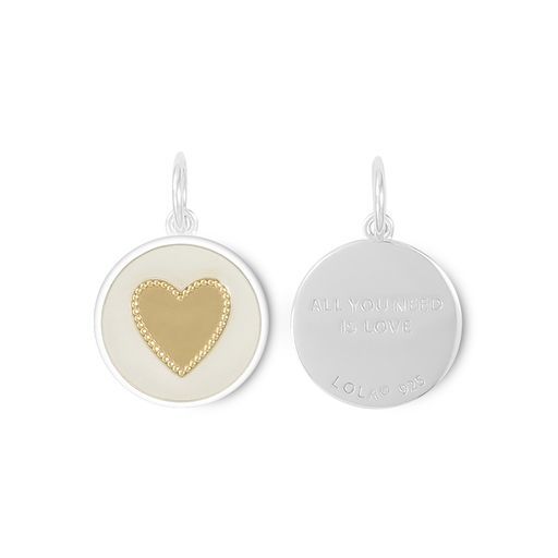 Heart Pendant, Color: Gold Center, Size: 15mm