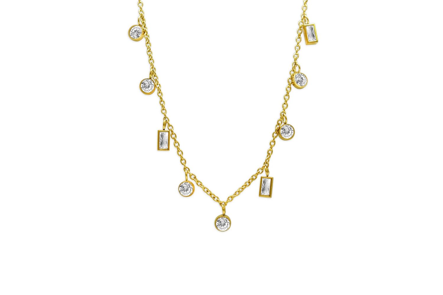 Anacapri Necklace - Clear PVD Gold