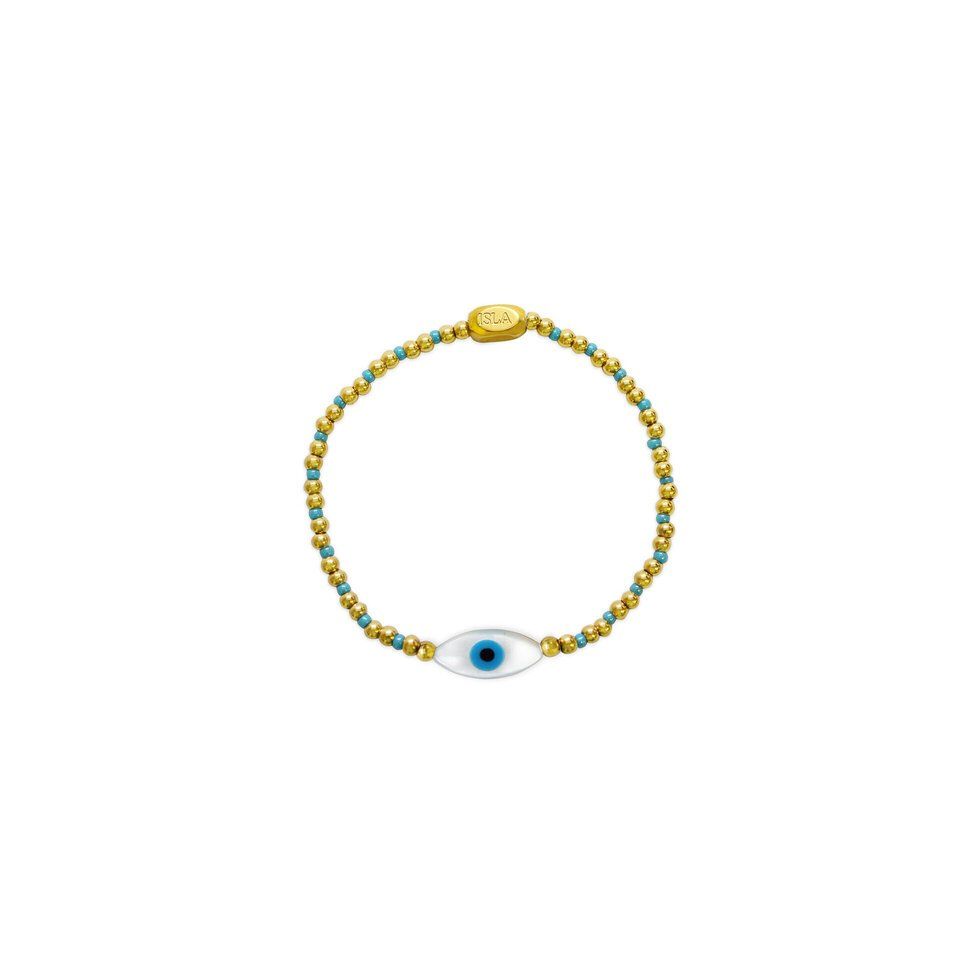 Aqua Azure MOP Eye Stretch Bracelet