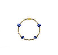 Here &amp; There Cobalt Evil Eye Stretch Bracelet