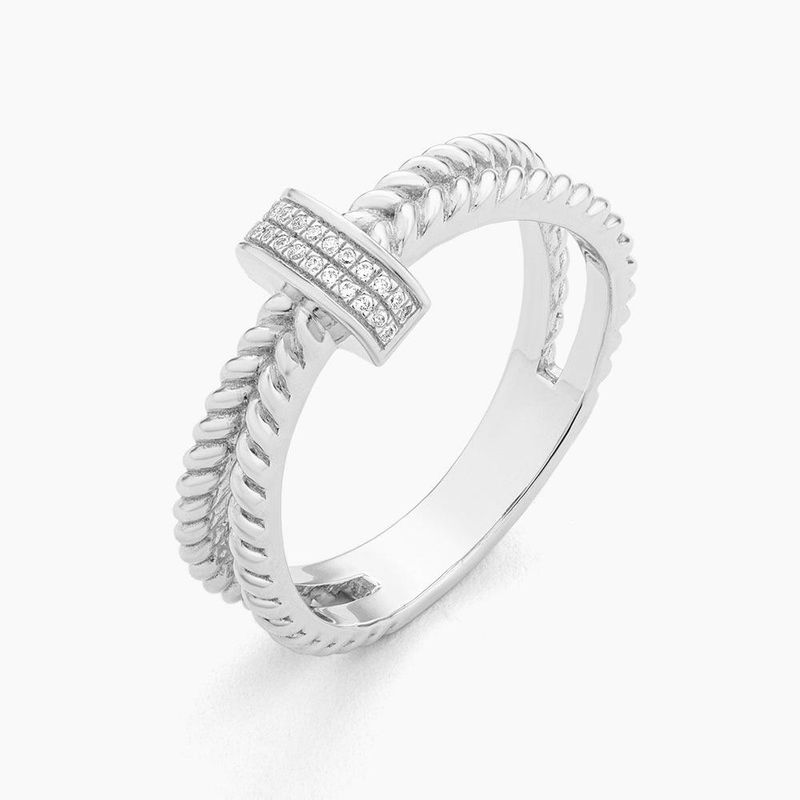 Silver Mended Center Ring 8