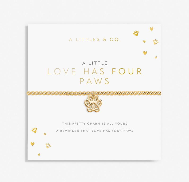 A Little Love Has Four Paws Bracelet Gold