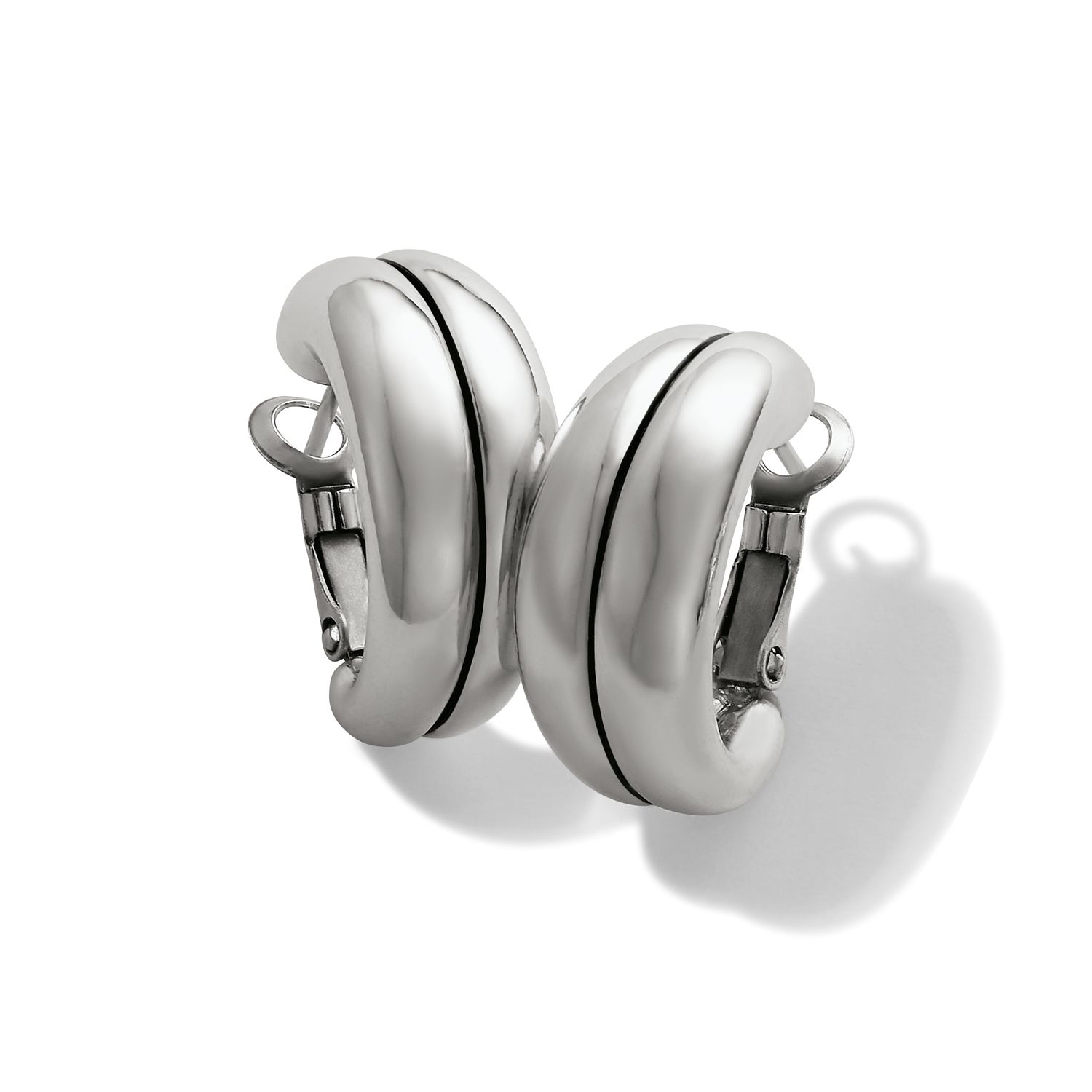 Pretty Tough Groove Leverback Hoop Earrings - Silver, OS