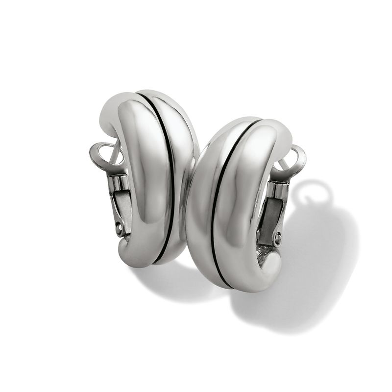 Pretty Tough Groove Leverback Hoop Earrings - Silver, OS