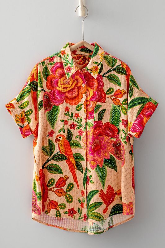 Lifelike Floral Button Up Shirt