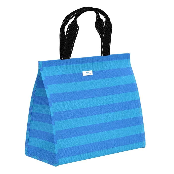 Woven Cooler Tote Large French Blue and Pool