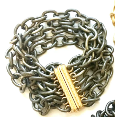 Knox - 5 strand Bracelet Silver/Gold Clasp