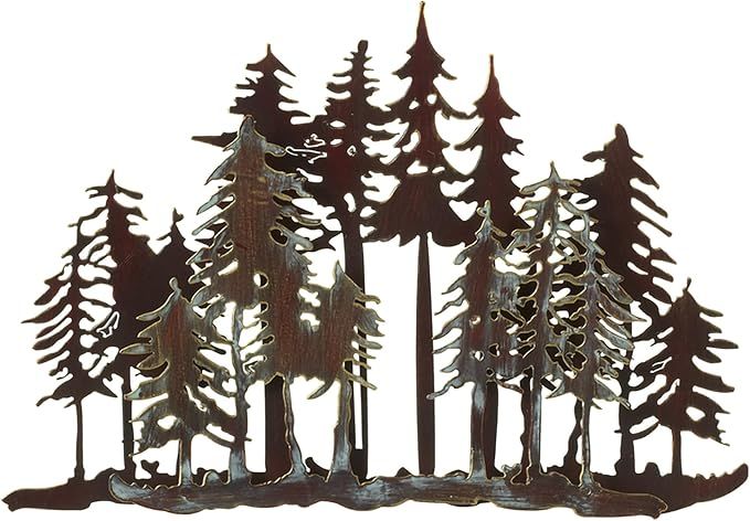 Layered Forrest Wall Decor Metal