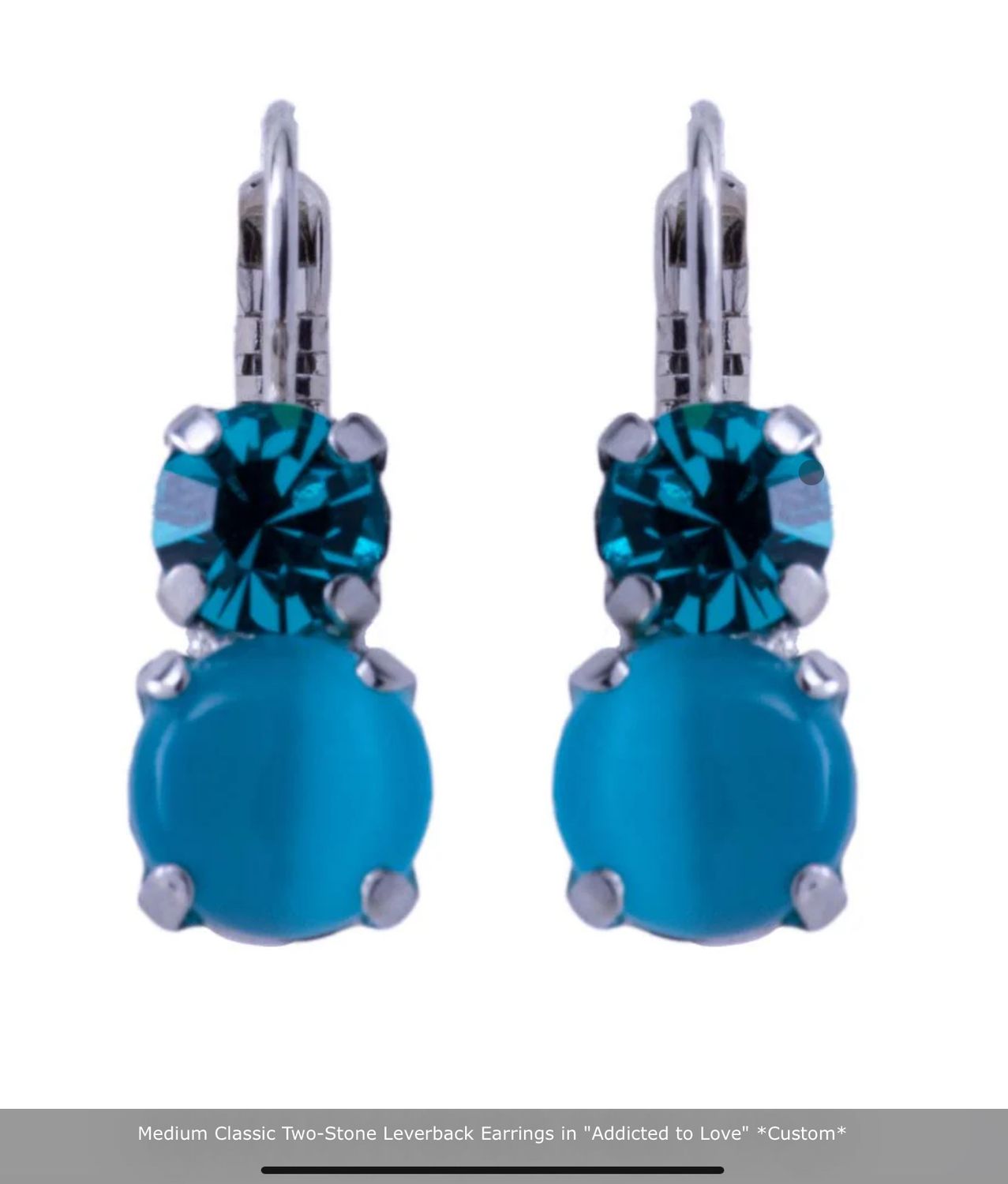 Blue Mariana “Addicted to Love” Two Stone Dangle Earrings