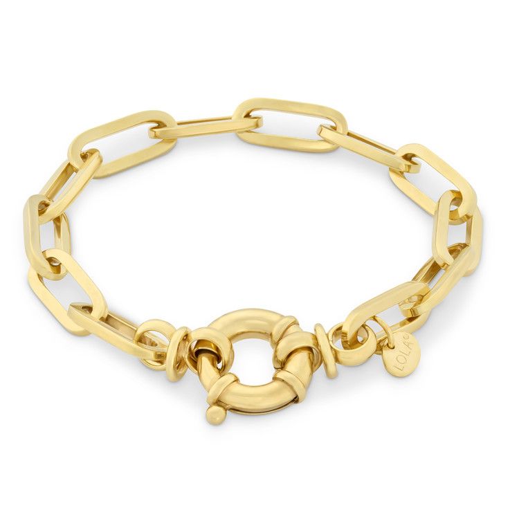 Oval Single Wrap Gold Bracelet 7.1mm  7&quot;