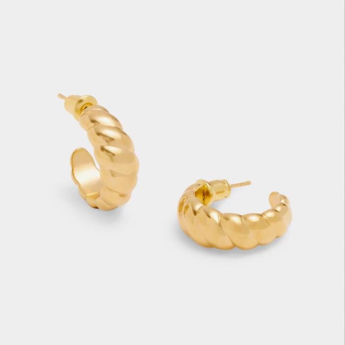 Harper Twist Hoop Earrings Gold
