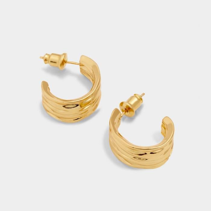 Cleyo Hoop Earrings Gold