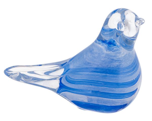 Blue Ivory Glass Bird