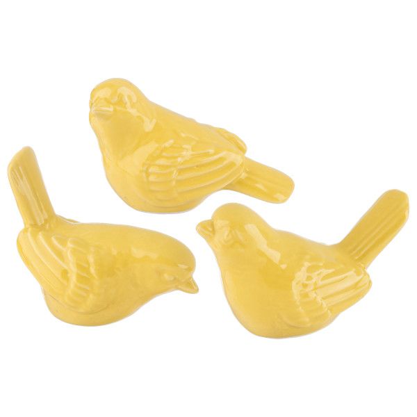 Painted Yellow Ceramic Bird