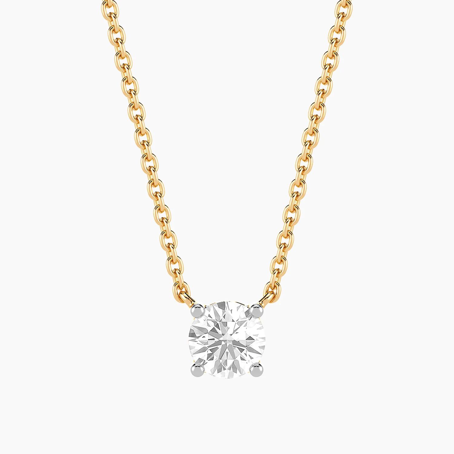 Lab-Grown 0.50 Ct Round Diamond Necklace