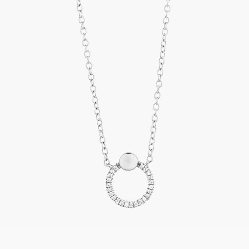 Beaded O Pendant Silver