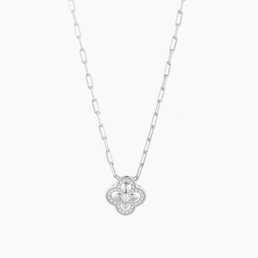 Contemporary Bloom Pendant Necklace Silver