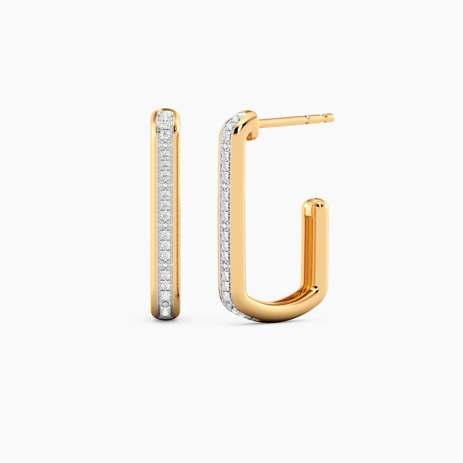 Lab-Grown Diamond U Huggies Earrings Gold