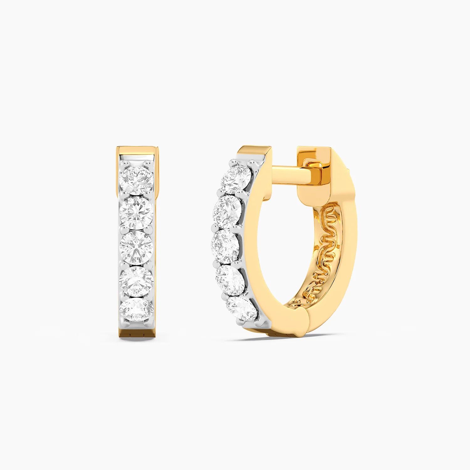 Lab-Grown Gladiator Hoop Earrings Gold