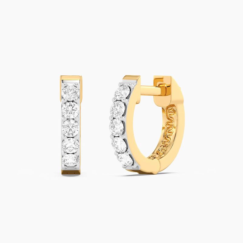 Lab-Grown Gladiator Hoop Earrings Gold