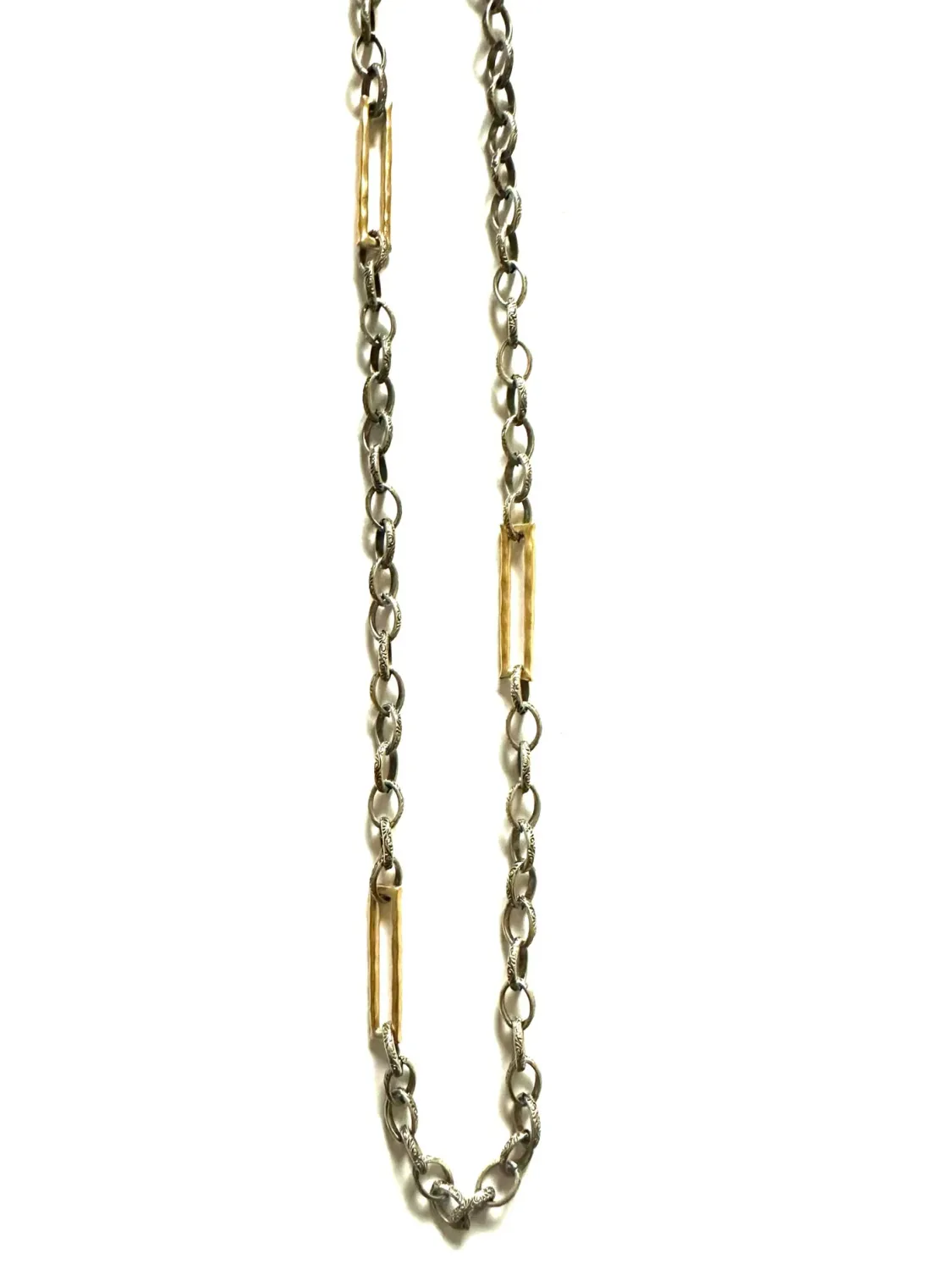 Lago Necklace Silver with gold clip