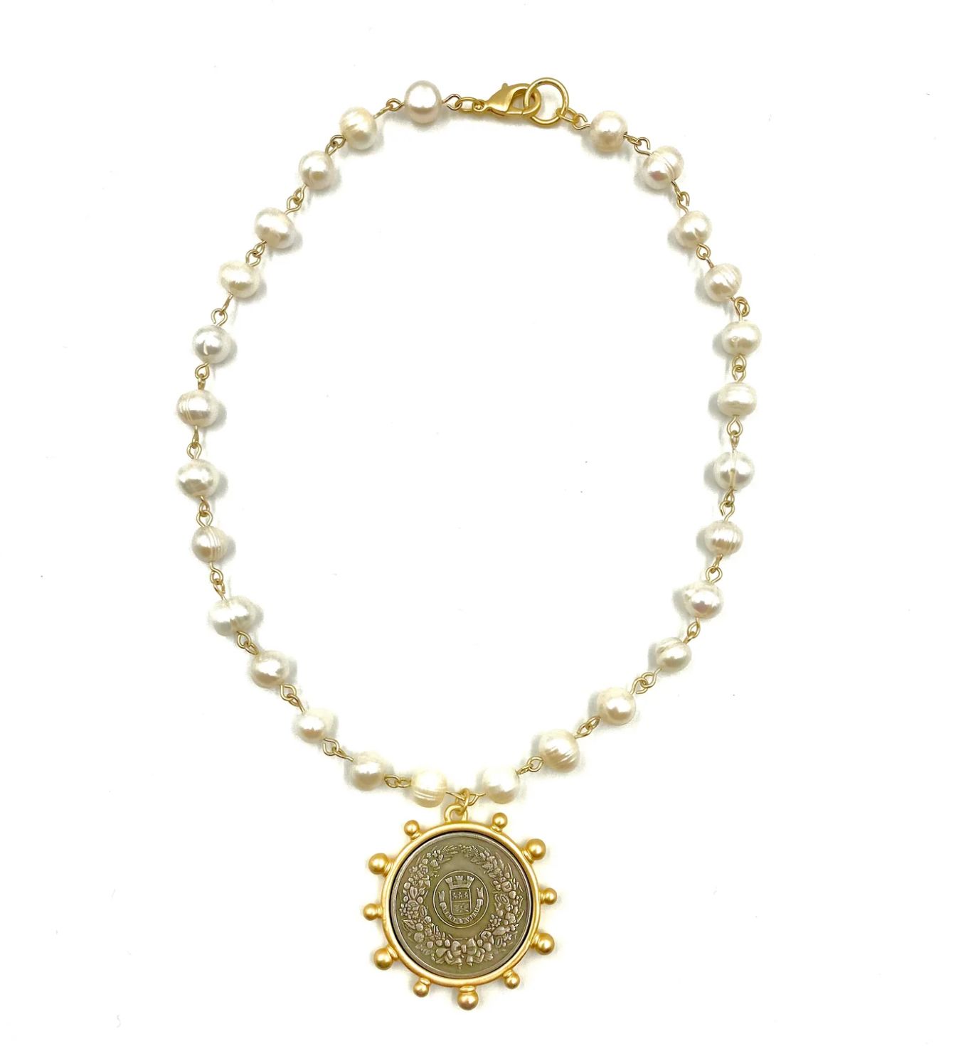 Frenchy Necklace Pearl Rosaary