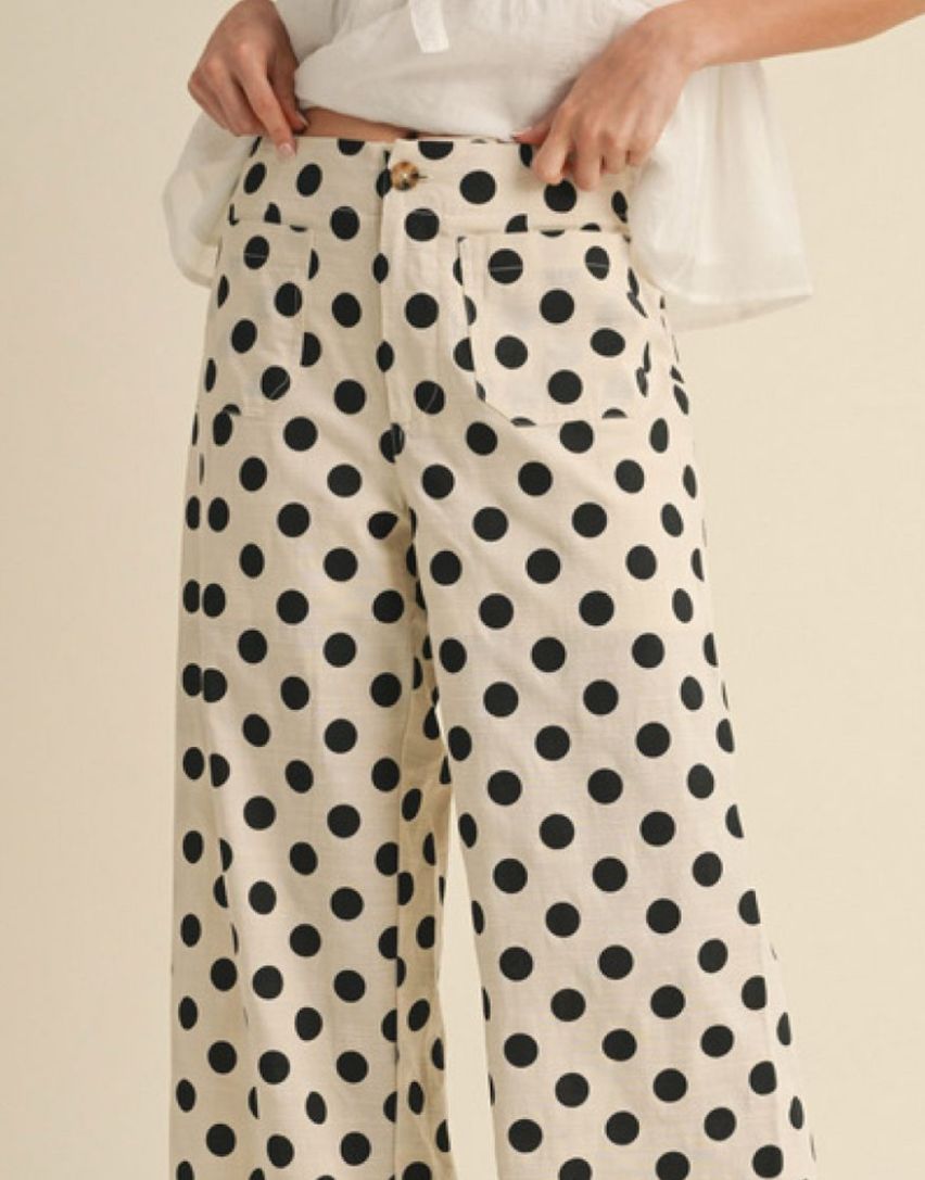Polka Dot Linen Pants