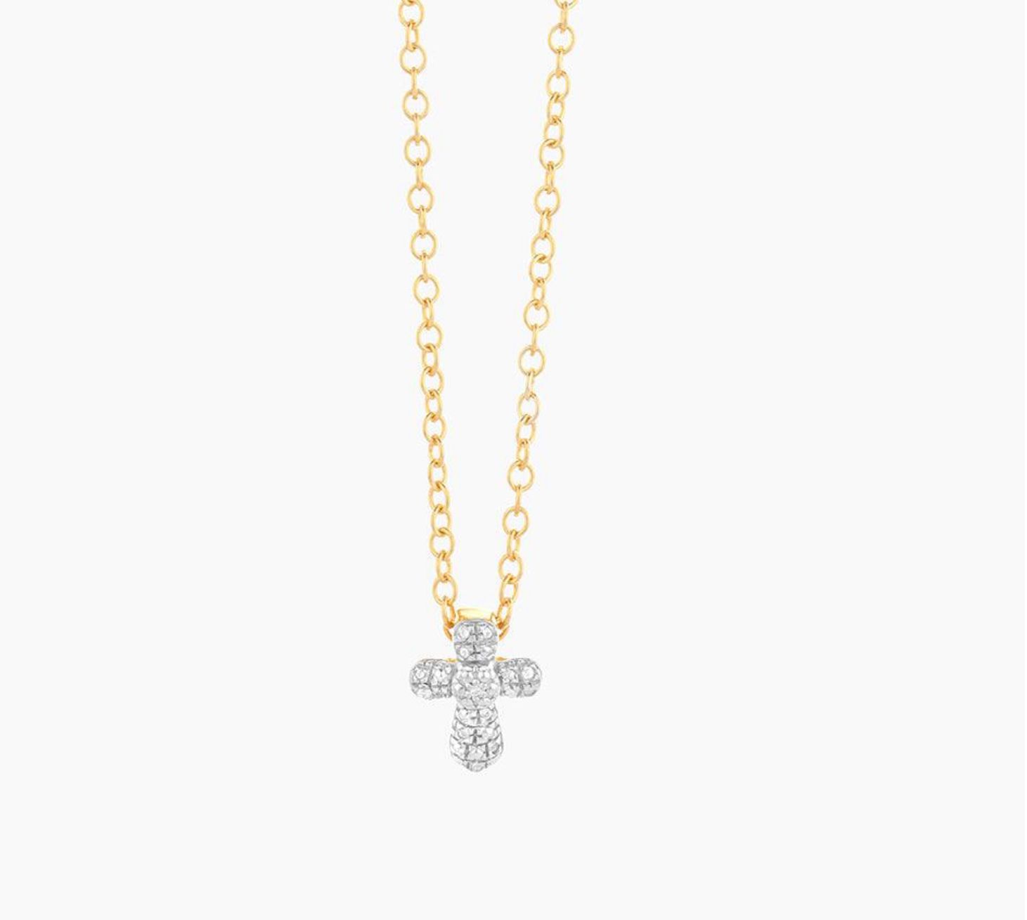 Diamond Cross Necklace Gold