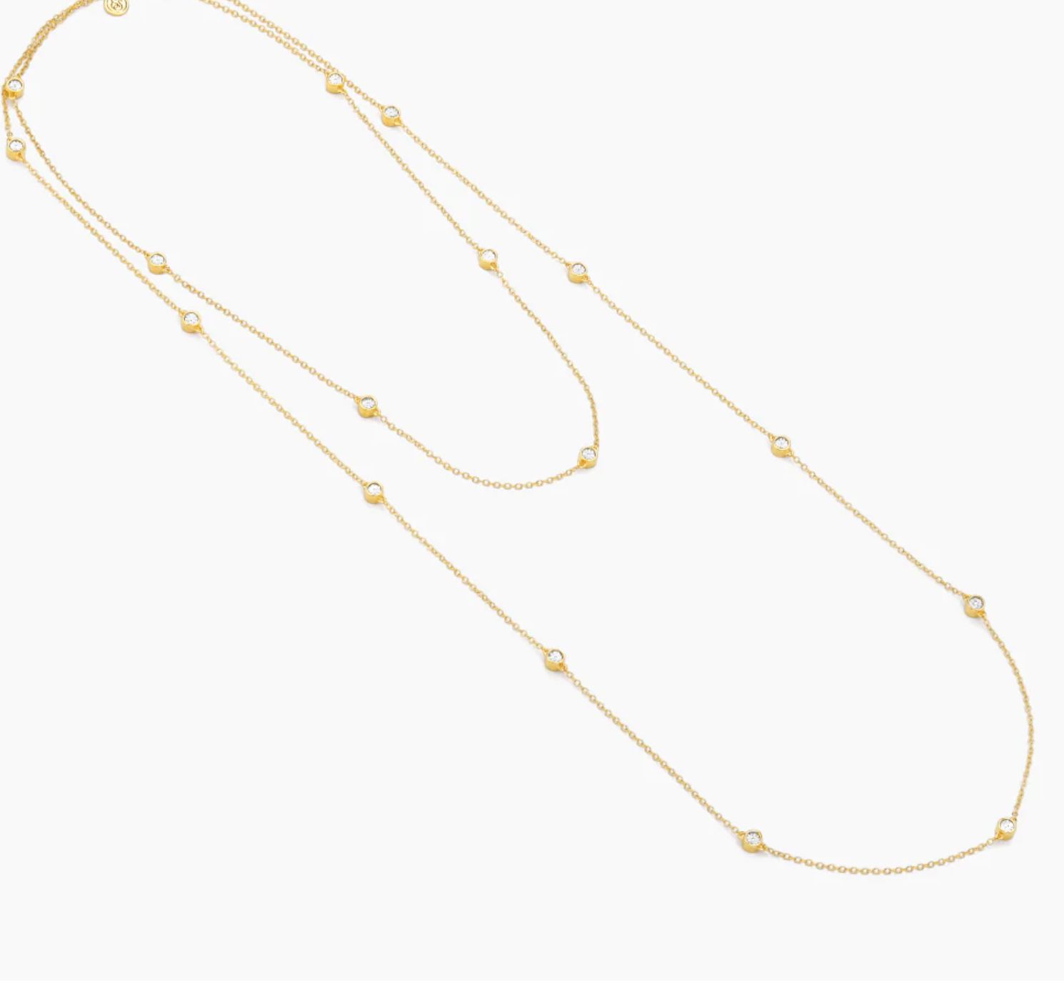 Gold Long Dot-To-Dot Chain Necklace