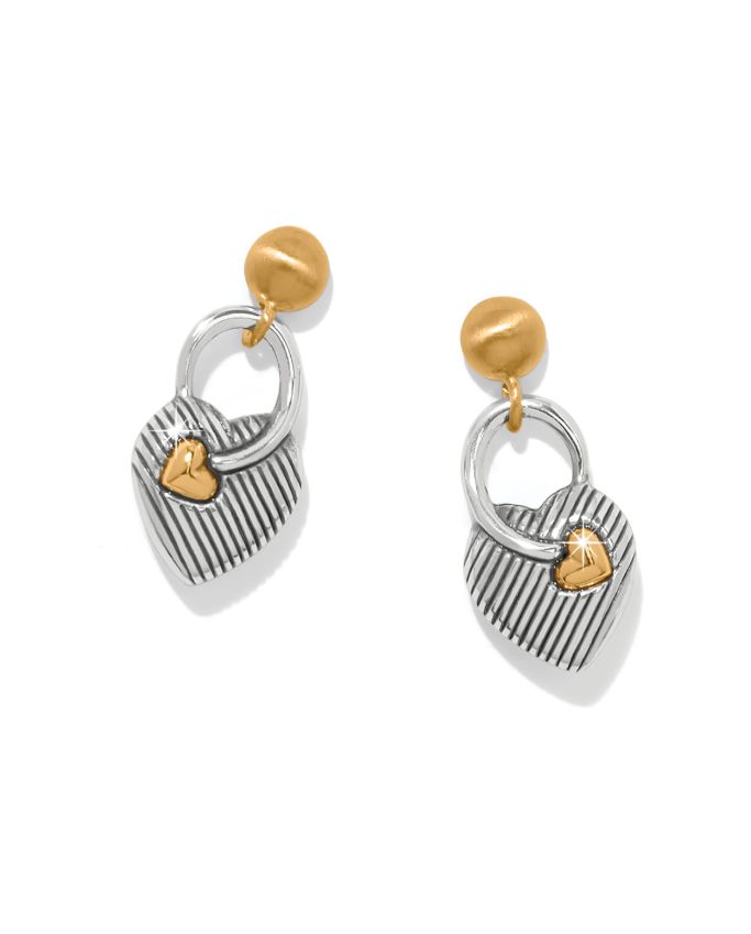 One Heart Post Drop Earrings